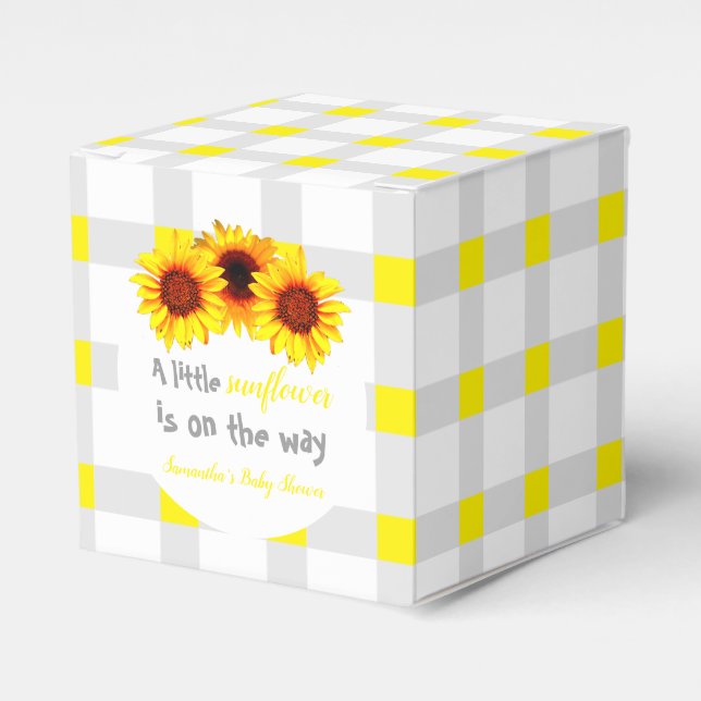 Little Sunflower Baby Shower Favour Box (Front Side)