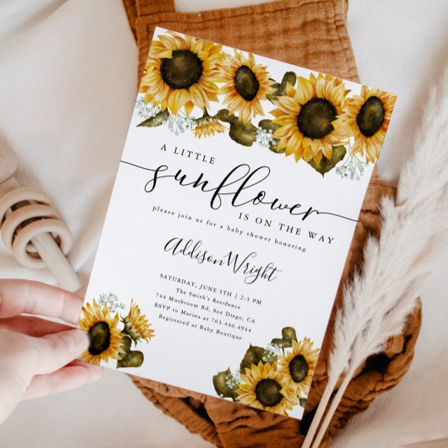 Little Sunflower Baby Shower Invitation (Creator Uploaded)