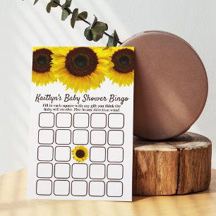 Little Sunflower On The Way! Baby Shower Bingo