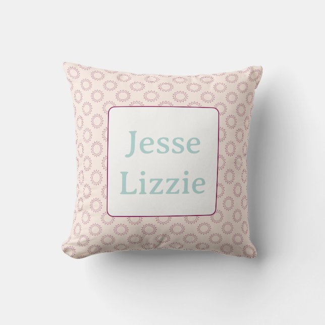 Little Suns Name throw pillow (Front)