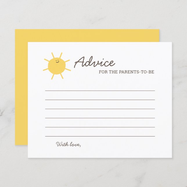 Little Sunshine Baby Advice For The Parents To Be (Front/Back)