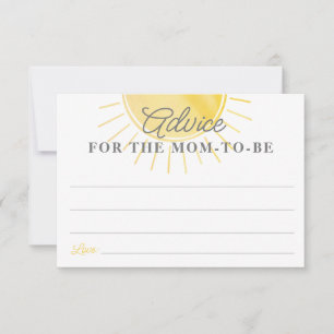 Little Sunshine Baby Shower Advice for Mum Card