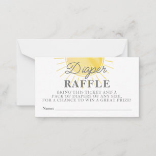 Little Sunshine baby Shower Diaper Raffle Card