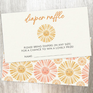 Little Sunshine Baby Shower Diaper Raffle Enclosure Card