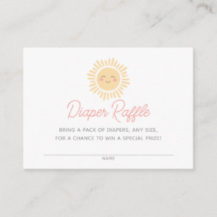 Little Sunshine Baby Shower Diaper Raffle Ticket Enclosure Card