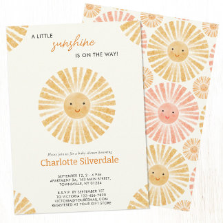 Little Sunshine Baby Shower Invitation