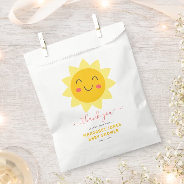 Little Sunshine Baby Shower Thank You Favour Bags (Clipped)