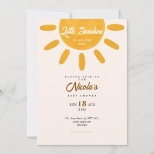 Little sunshine babyshower sun invitation