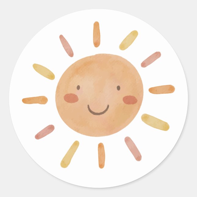 Little Sunshine Birthday Cupcake Topper Sticker (Front)