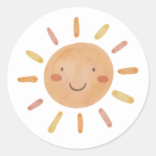 Little Sunshine Birthday Cupcake Topper Sticker