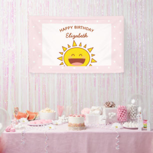 Little Sunshine Birthday Happy Birthday Party Banner
