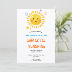 Little Sunshine Birthday Happy Sun Party Invitation