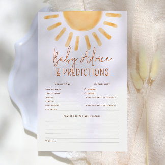 Little Sunshine Boho Baby Prediction & Advice Game