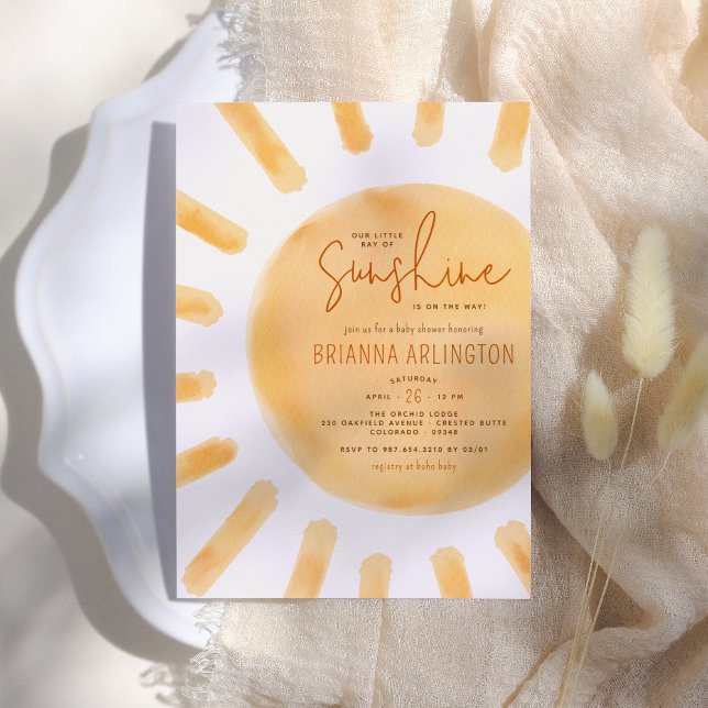 Little Sunshine | Boho Gender Neutral Baby Shower Invitation (Creator Uploaded)