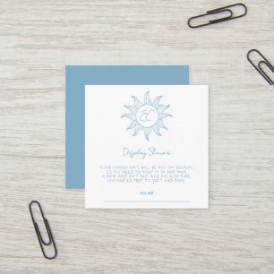 Little Sunshine Display Baby Shower Blue Square Business Card