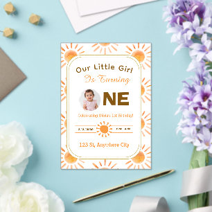 Little Sunshine First Birthday Invite Acrylic Invitations