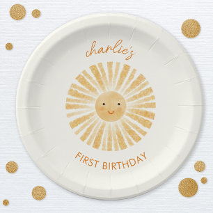 Little Sunshine First Birthday Personalised Paper Plate