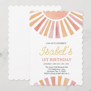  Little Sunshine First birthday,Sunshine 1st Birth Invitation