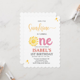  Little Sunshine First birthday,Sunshine 1st Birth Invitation