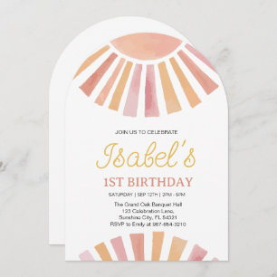  Little Sunshine First birthday,Sunshine 1st Birth Invitation