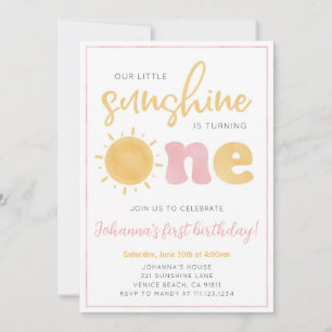 Little Sunshine Girl Birthday Party Invitation