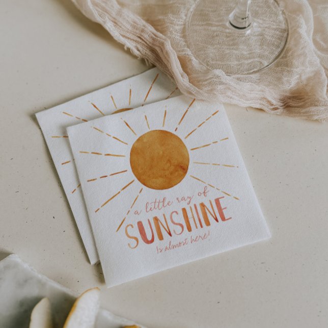 Little Sunshine Girl Whimsical Baby Shower  Napkin (Creator Uploaded)