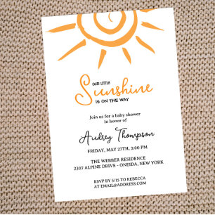 LITTLE SUNSHINE ON THE WAY BABY SHOWER INVITATION