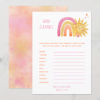 Little Sunshine |Rainbow Baby Shower Word Scramble