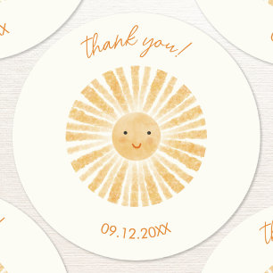 Little Sunshine Thank You Classic Round Sticker