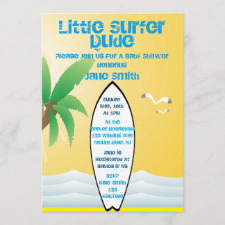 Little Surfer Dude Baby Shower Invite