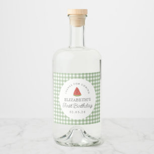 Little Sweet Melon First Birthday Liquor Bottle Label