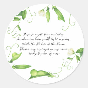 Little Sweet Pea Baby Shower Prayer Baby Classic Round Sticker