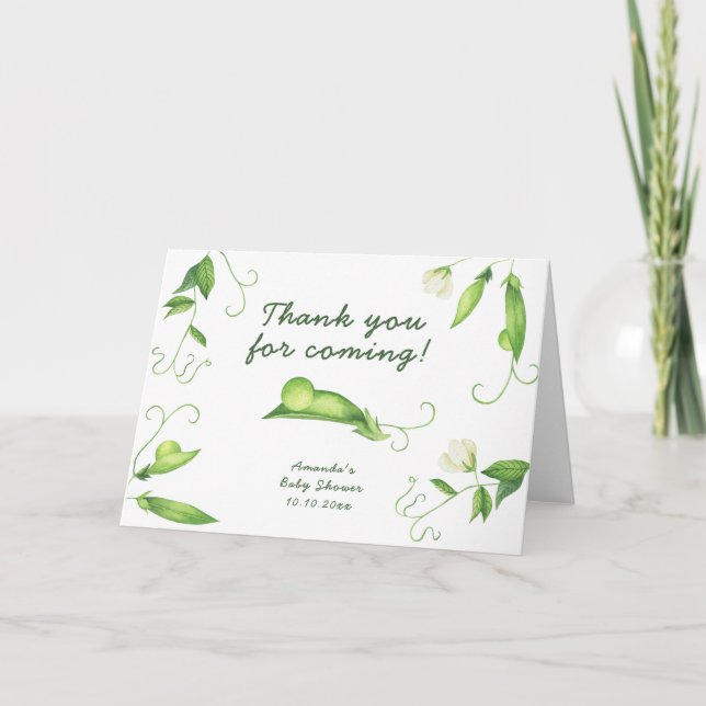 Little Sweet Pea Baby Shower Thank You Card (Front)
