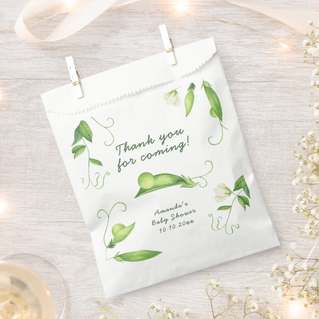Little Sweet Pea Baby Shower Thank You Favour Bags (Clipped)