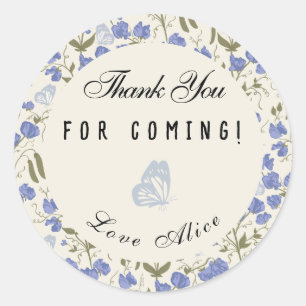 Little Sweet Pea Birthday Thank you for coming  Classic Round Sticker