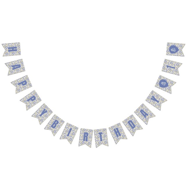 Little Sweet Pea Floral Happy Birthday Bunting (All)