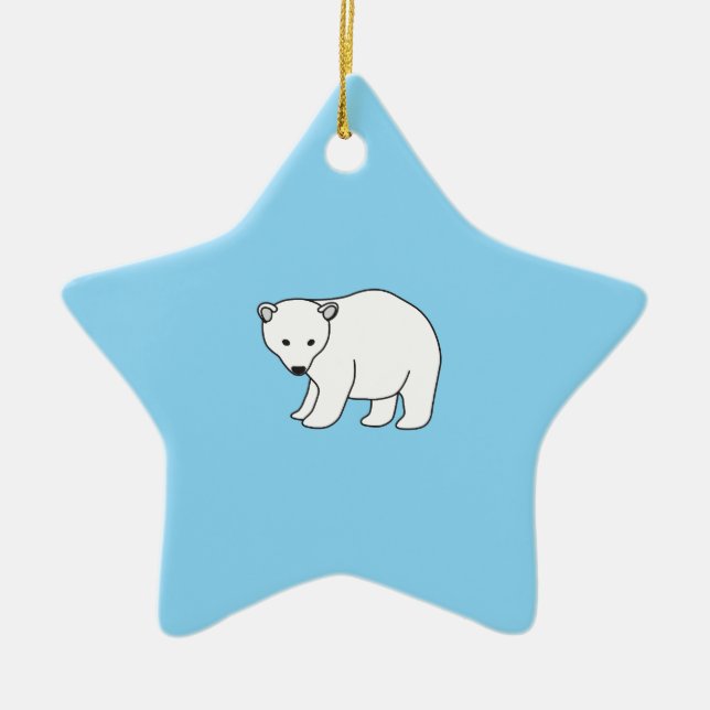 little sweet polar bear ceramic tree decoration (Front)