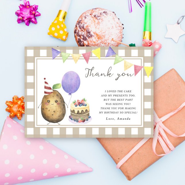 Little Sweet Potato birthday party thank you (Creator Uploaded)
