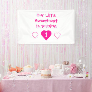 Little Sweetheart 1st Birthday Banner