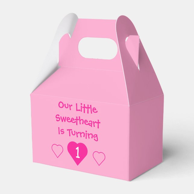 Little Sweetheart 1st Birthday Favour Box (Front Side)