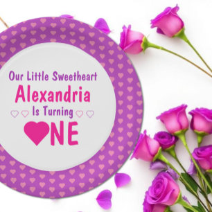 Little Sweetheart 1st Birthday Paper Plate