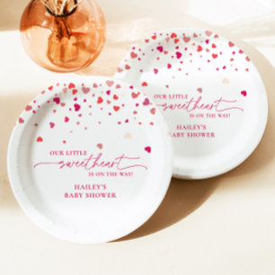 Little Sweetheart Baby Shower, Baby Shower  Paper Plate