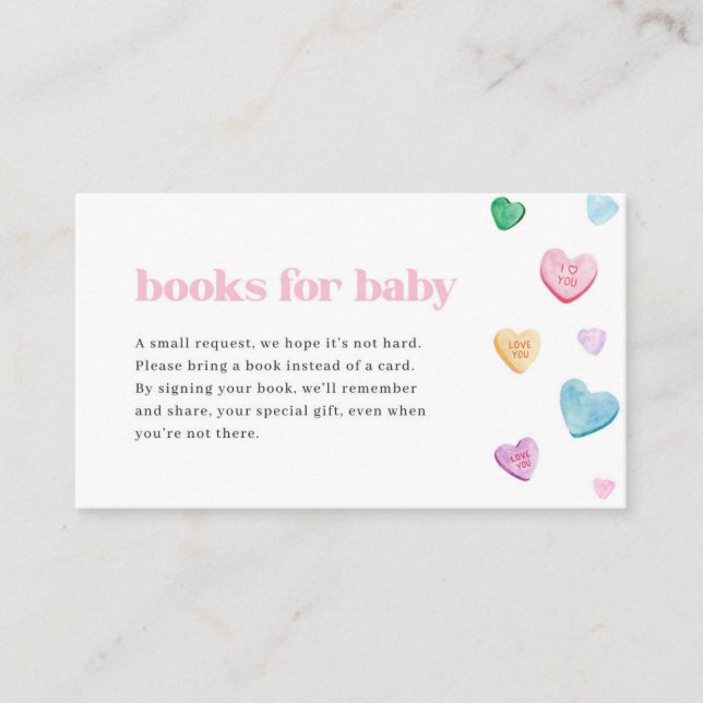 Little Sweetheart Baby Shower Books for Baby Card (Front)