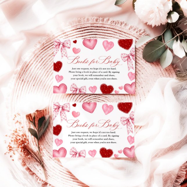 Little Sweetheart Baby Shower, Books for Baby Enclosure Card (Creator Uploaded)