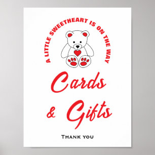 Little Sweetheart Baby Shower Cards & Gifts Sign