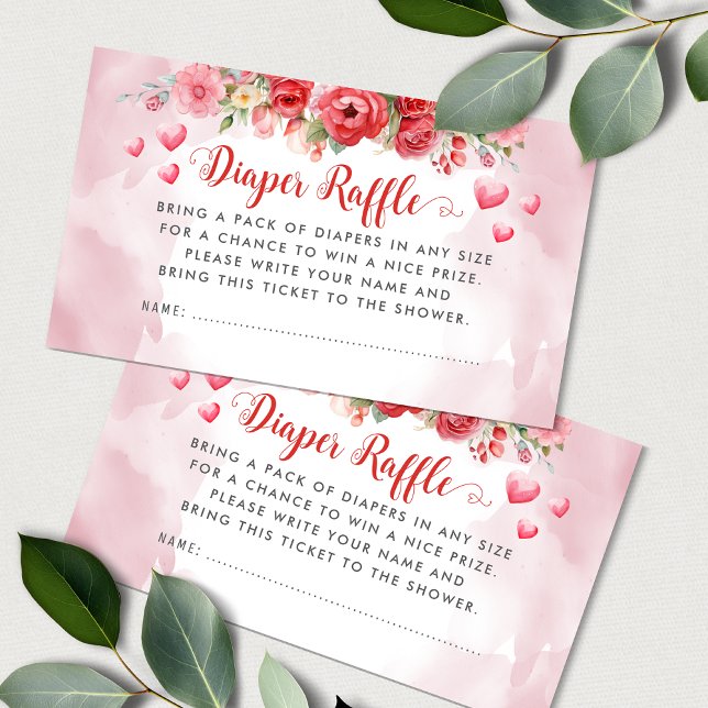 Little Sweetheart Baby Shower Cute Diaper Raffle Enclosure Card (Creator Uploaded)