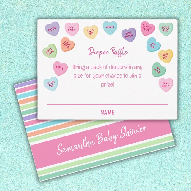 little sweetheart  baby shower diaper raffle enclosure card (Creator Uploaded)