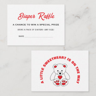 Little Sweetheart Baby Shower Diaper Raffle Name Enclosure Card