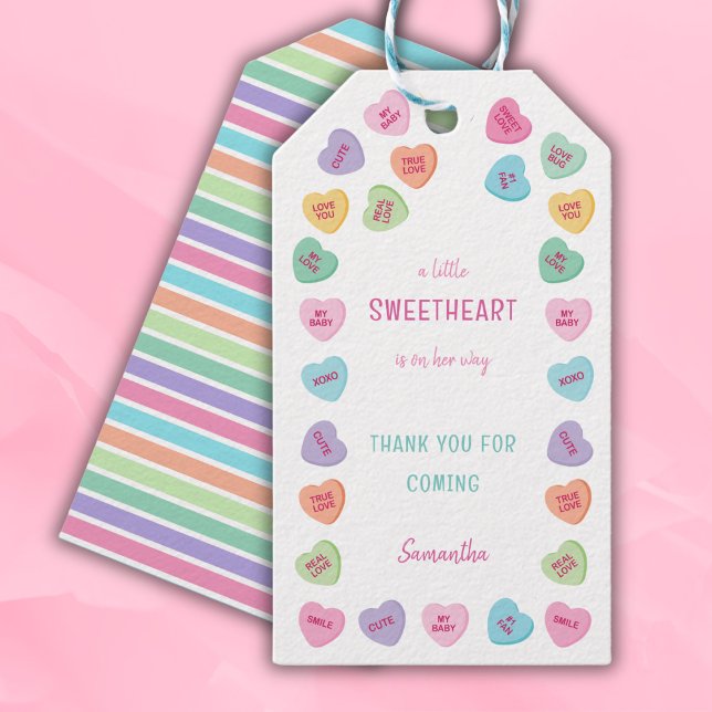 Little sweetheart baby shower gift tags (Creator Uploaded)