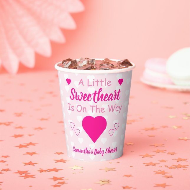 Little Sweetheart Baby Shower Paper Cups (Insitu)